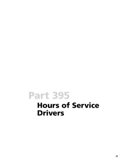Part 395 Hours of Service of Drivers