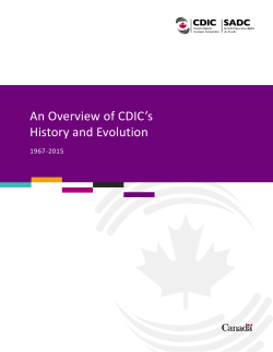 An Overview of CDIC`s History and Evolution