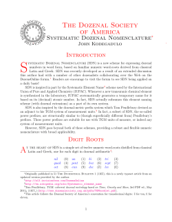 Systematic Dozenal Nomenclature, v1.0