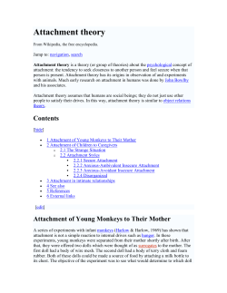 Attachment theory - Peel Early Years