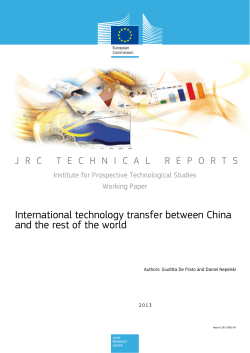 International technology transfer between China and the rest of the