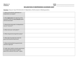 Declaration of Independence Scavenger Hunt