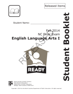 english language arts i &mdash; released items