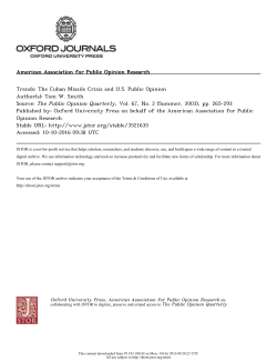 Trends: The Cuban Missile Crisis and US Public Opinion