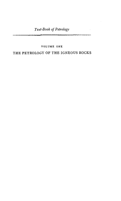 the petrology of the igneous rocks