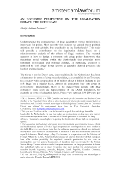 AN ECONOMIC PERSPECTIVE ON THE LEGALISATION DEBATE