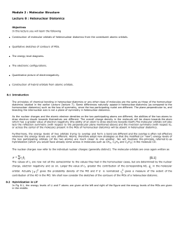 Module 2 : Molecular Structure Lecture 8 : Hetenuclear Diatomics