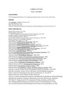 Curriculum Vitae - The Graduate Center, CUNY
