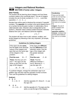 Integers and Rational Numbers
