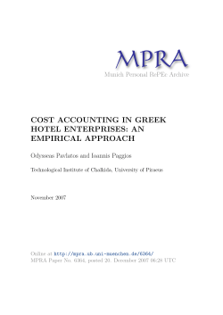 cost accounting in greek hotel enterprises: an empirical approach