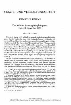 Das indische Staatsangeh&ouml;rigkeitsgesetz