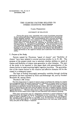 The closure factors related to other cognitive processes