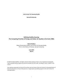 The Competing Priorities of Energy and Indoor Air Quality in the