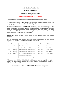 COMPETITION phase - Pembrokeshire Triathlon Club