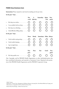 PROMIS Sleep Disturbance Scale