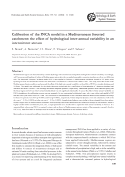 Calibration of the INCA model in a Mediterranean forested catchment