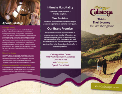 Ambassador Brochure - Calistoga Chamber of Commerce