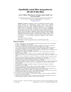 Optofluidic notch filter integration by lift