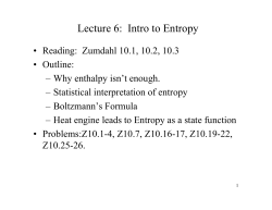 Lecture 6: Intro to Entropy