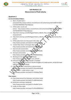 Sub Module 2.13 Measurement of fluid velocity - vtu-nptel