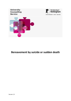 Bereavement by suicide or sudden death