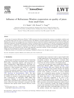 Influence of Refractance Window evaporation on quality of juices