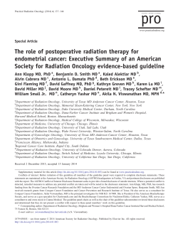 The role of postoperative radiation therapy for endometrial cancer