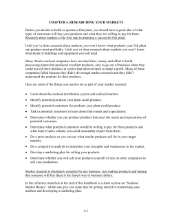 CHAPTER 4. RESEARCHING YOUR MARKETS Before you decide