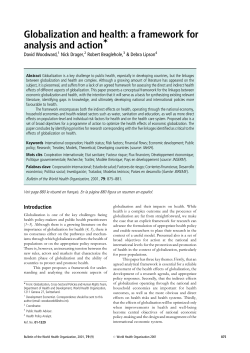 Globalization and health - World Health Organization