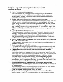 Designing assignments to develop information