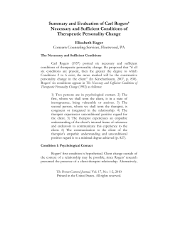 Summary and Evaluation of Carl Rogers` Necessary and