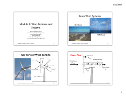 Module 4: Wind Turbines and Systems Main Wind Systems Key
