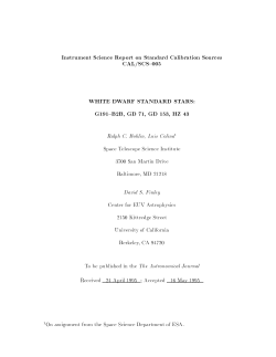 G191 B2B, GD 71, GD 153, HZ 43 - Space Telescope Science Institute