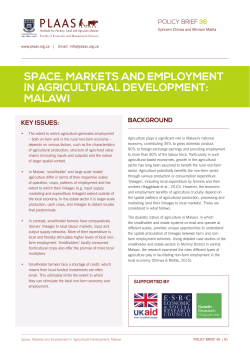 SPACE, MARKETS AND EMPLOYMENT IN AGRICULTURAL
