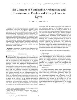 The Concept of Sustainable Architecture and Urbanization in Dakhla