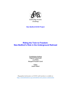 Riding the Train to Freedom - New Bedford Historical Society