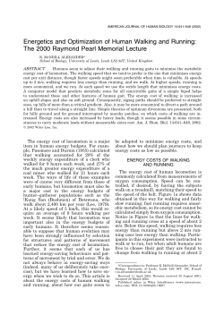 Energetics and optimization of human walking and running: The