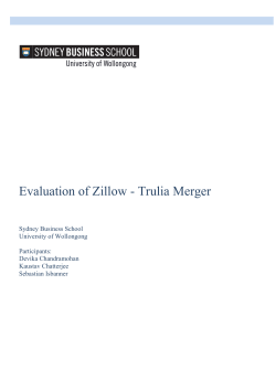 Evaluation of Zillow - Trulia Merger