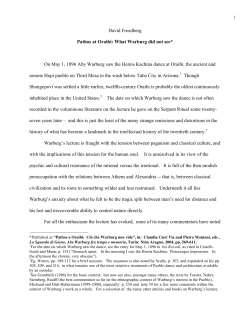 Pathos at Oraibi: What Warburg did not see