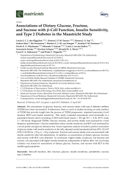 Associations of Dietary Glucose, Fructose, and Sucrose with &beta;