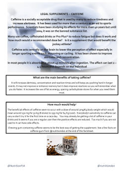 @NutritionPJA @nutritiondan LEGAL SUPPLEMENTS &ndash; CAFFEINE