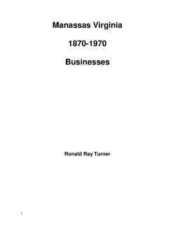 Manassas Virginia 1870-1970 Businesses