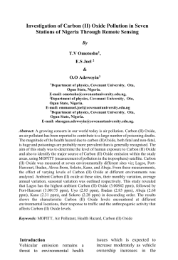 Investigation of Carbon (II) Oxide Pollution in Seven Stations of