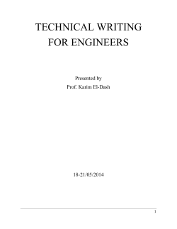 TECHNICAL WRITING FOR ENGINEERS