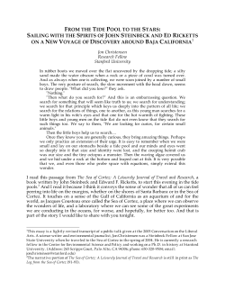 from the tide pool to the stars: sailing with the