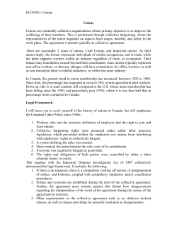 ECON361: Unions Unions Unions are essentially collective