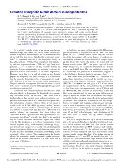Evolution of magnetic bubble domains in manganite films