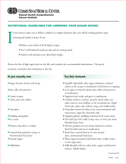 NUTRITIONAL GUIDELINES FOR LOWERING YOUR SUGAR