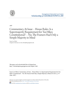 Commentary, At Issue &acirc;&bull;fi House Rules: Is a Supermajority