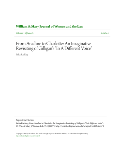 From Arachne to Charlotte: An Imaginative Revisiting of Gilligan`s "In